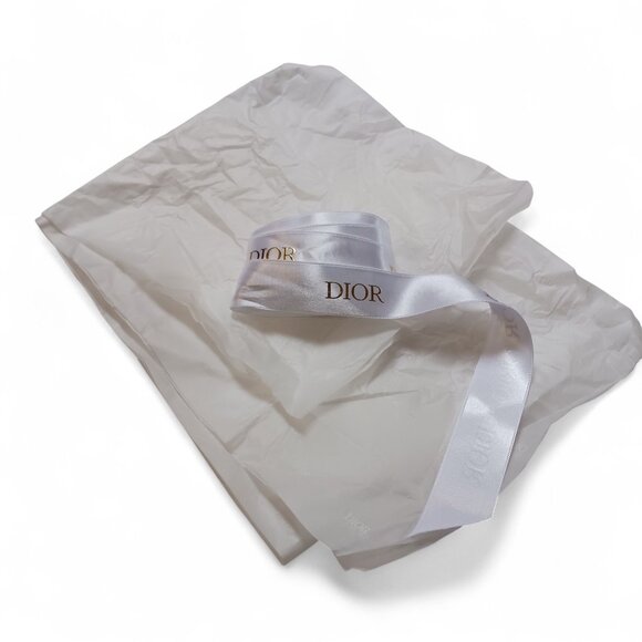 Dior White 80" Ribbon w/ Gold Lettering + Dior Tissue Paper Set - Picture 2 of 4